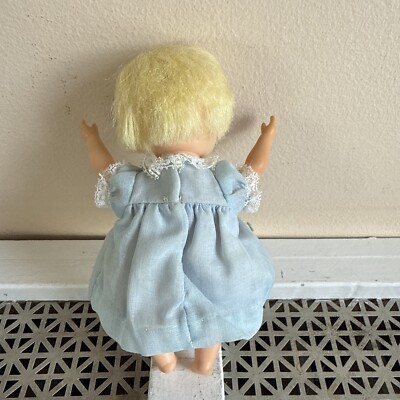 VTG 1964 Deluxe Reading Corp Suzy Cute Drink N Wet Doll BLUE DRESS