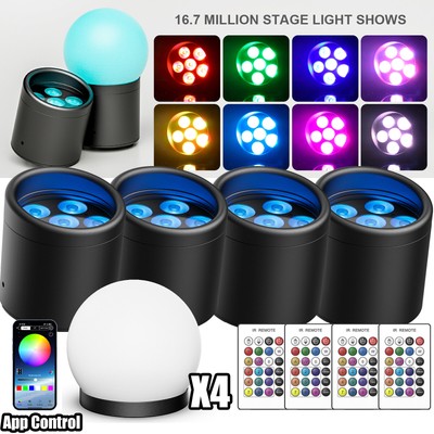 Waterproof 4PCS LED Stage Light 6X25W RGBWA UV Par Lighting DMX DJ Disco KTV