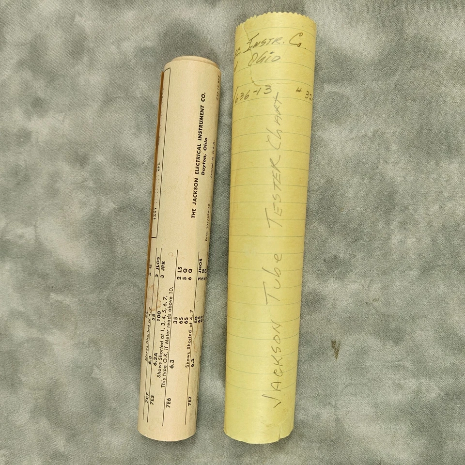Tabla de probador de tubos Jackson vintage 📜 Dayton, Ohio - Electrónica retro Foto 2 de 4