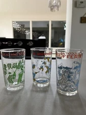 Vintage Archie Comics Publications 4 Inches Glass Cups PLUS Warner Bro Taz