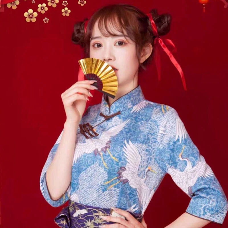 Mini ventilador plegable accesorio fotográfico tocado decoración boda utilería étnica Foto 3 de 4