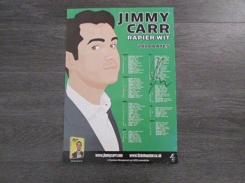 Jimmy Carr Comedian & TV Presenter Hand SIGNED 2010 Rapier Wit Tour Dates Poster - Picture 1 of 7