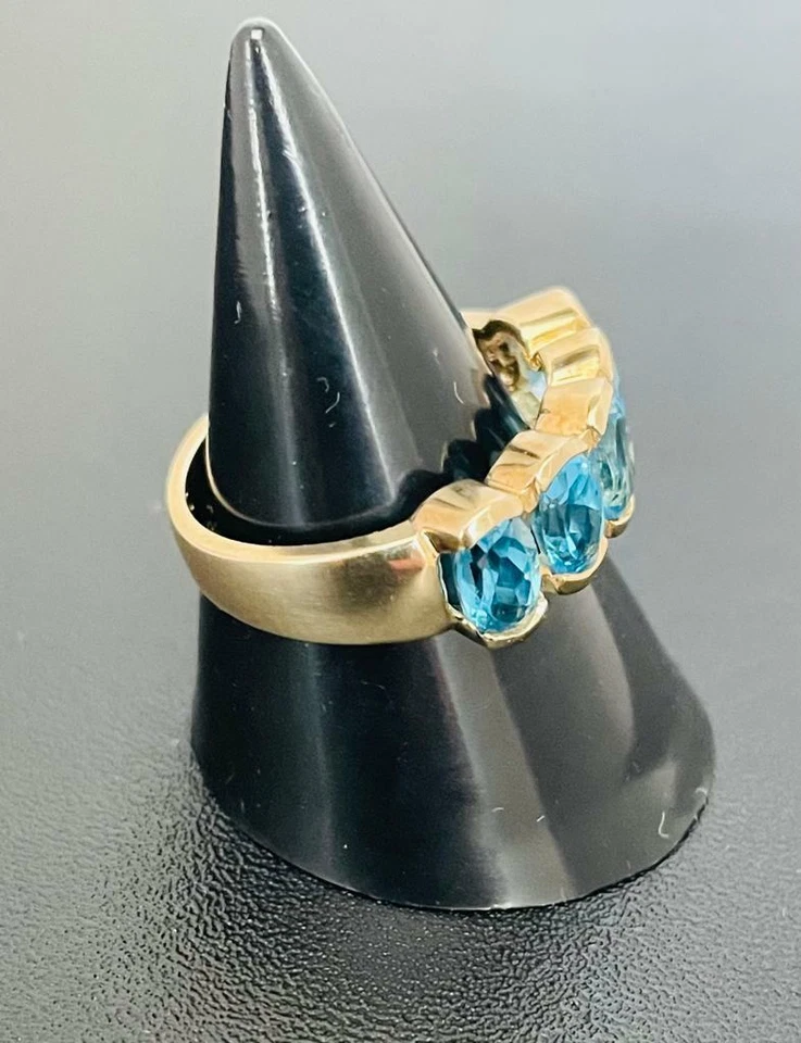 Aquamarin Ring 9K/375er Gelb Gold Gr. 53 - Bild 2 von 4