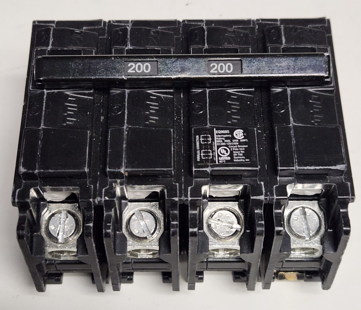 SIEMENS EQ9685 4 Pole 200 AMP Type EQ EQ-P Main Circuit Breaker | eBay