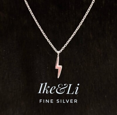 Real 925 Sterling Silver Lighting Bolt Pendant Not Plated