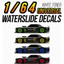1/64 Scale MONSTER Custom White Toner Universal WaterSlide Decal for Hot