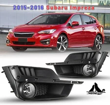 Clear Fog Lights Assembly for 2015 2016 Subaru Impreza w/Bezel+Wiring+Switch Kit