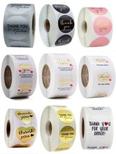 100Pcs Thank You Stickers Birthday Wedding Gift Envelope Seal Kraft Labels 25mm