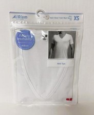 Uniqlo Men's AIRism Mesh V-Neck Short Sleeve T-Shirt White XS NWT