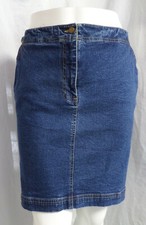 LAUREN RALPH LAUREN JEANS CO BLUE DENIM CAREER CASUAL MINI SKIRT SIZE: 8