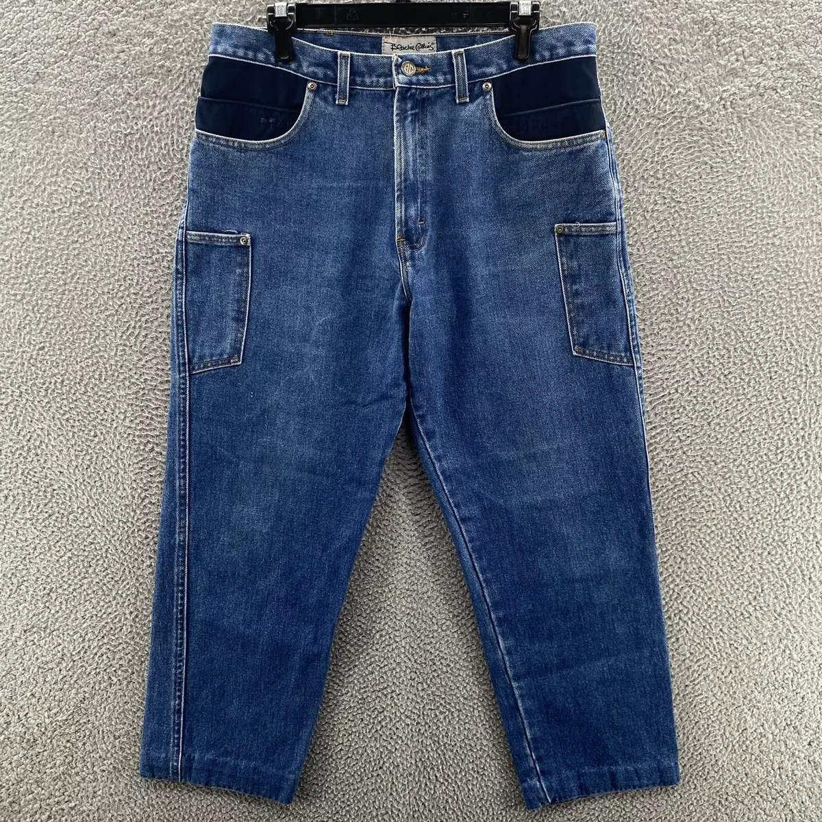 VINTAGE Blackie Collins Jeans Men 34x27 Blue Concealed Carry Extra Pockets 90s