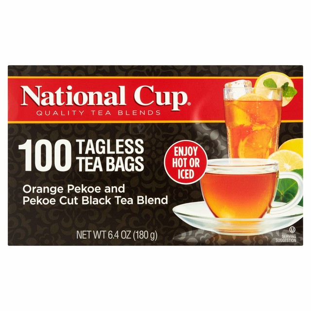 National Cup Orange Pekoe and Pekoe Cut Black Tea, 6.4oz. - 100 Count