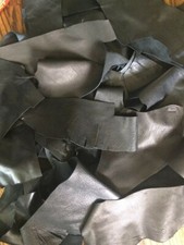 5lbs of Black Lamb and Goat Remnant Leather