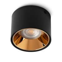 Milagu Led Aufbauspot Schwarz Gold Aufbaustrahler Flach Warmweiß Deckenlampe