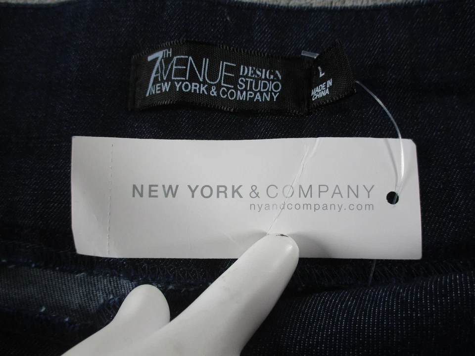 Pantalones Cortos New York & Company 7th Avenue Para Mujer Grandes Azul Oscuro Denim City Stretch Foto 3 de 4