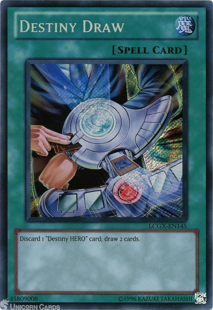 LCGX-EN145 Destiny Draw Secret Rare UNL Edition Mint YuGiOh Card