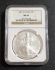 2007 W Burnished Silver Eagle NGC MS69