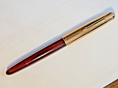 VINTAGE PARKER 51 (VAC FILL) CORDOVAN BROWN FOUNTAIN PEN GOLD