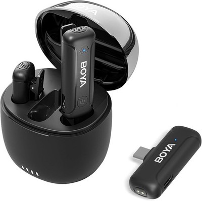 BOYA Dual Wireless Lavalier Microphone for Android iPhone 15 USB Type-C