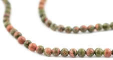 Round Unakite Beads 4mm Multicolor Gemstone 16 Inch Strand