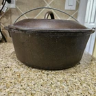 Vintage Lodge 8DO Cast Iron Dutch Oven Pot w/ Handle 5 QT USA Made