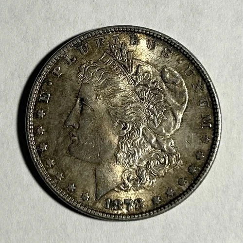 1878-P 7TF Morgan Silver Dollar - 90% Silver Coin - Semi-Key Date - MS++ TONED