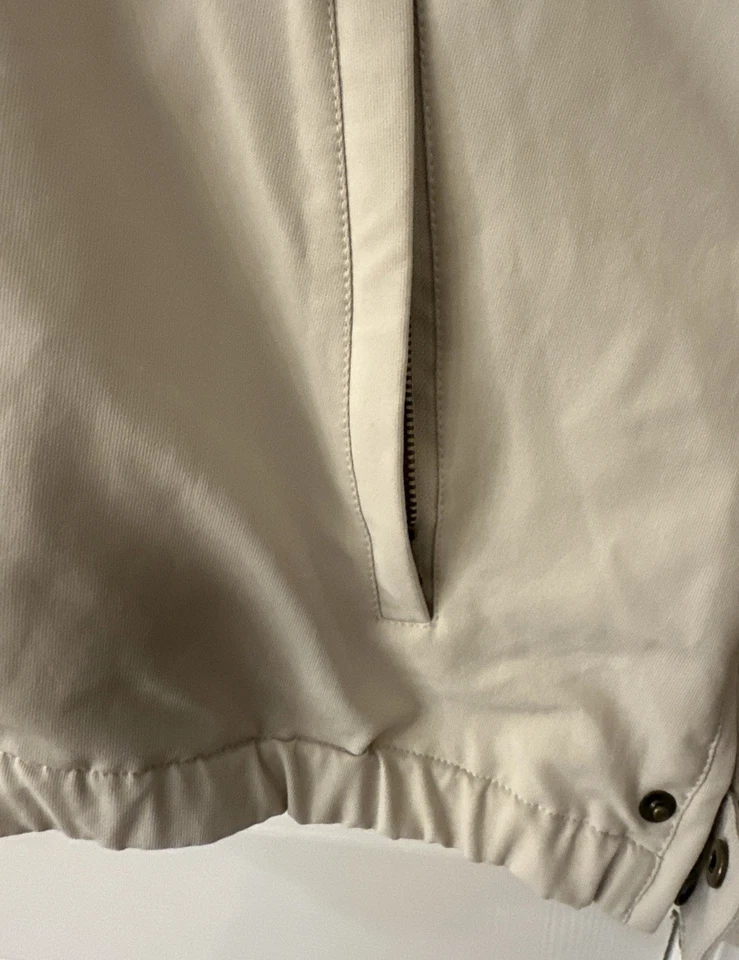 Jaqueta Pulôver Masculina Vintage Callaway Golf 1/4 Zíper 2XB Forrada em Creme Quebra-Vento - Imagem 4 de 4