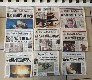9/11 & Iraq War Original Newspapers Lot Dayton Daily News 2001–03