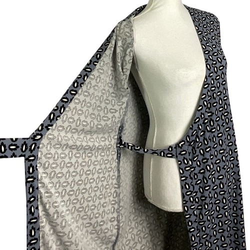 Vestido envolvente Ann Taylor Hazy azul con hojas en relieve, talla 4, 95 % poliéster, 5 % spandex - Imagen 12 de 15