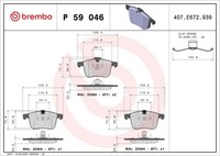 Bremsbelagsatz Scheibenbremse Prime Brembo P 59 046 FüR Opel Saab Cadillac YS3F