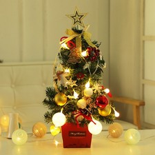 Mini Christmas Tree Decoration Desktop with Battery Operated LED Lights Party
