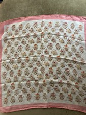 GUCCI scarf Mushroom Pattern With Pink Border 42 x 42 cm 100 cotton. Italy.