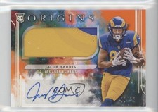 2021 Panini Origins Rookie Jumbo Jersey Orange 8/75 Jacob Harris #189 Auto 03rx