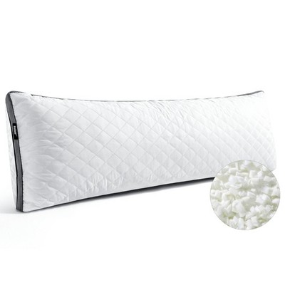 Rainmr Shredded Memory Foam Full Body 3D Loft Quilted (20*54in), White 