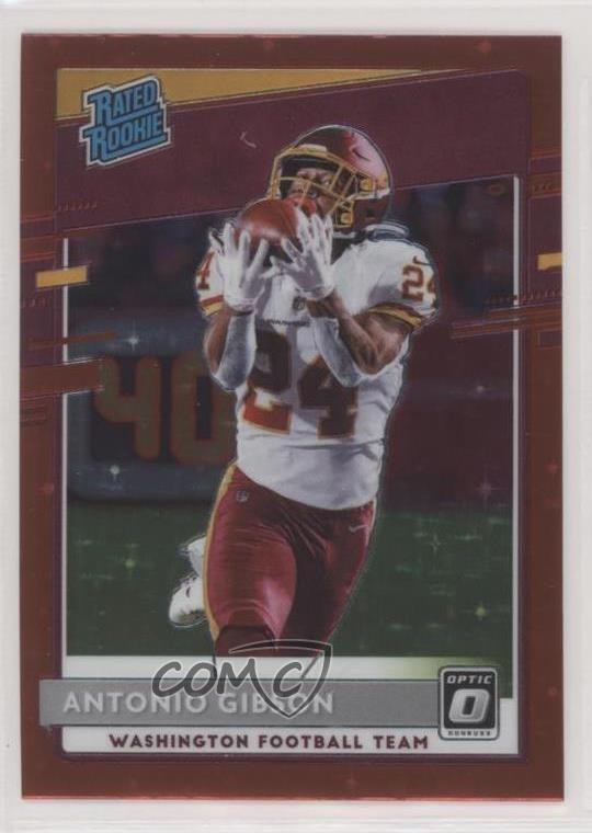 2020 Panini Donruss Optic Rated Rookies Red Stars Prizm Antonio Gibson Rookie RC