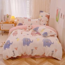 Elephant Duvet Cover Set Fluffy Comforter Cover Soft Kids Duvet Cover Twin Si...