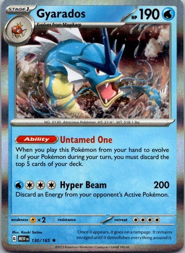 Pokemon Gyarados 130/165 SV: 151 Holo Rare Near Mint