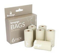 , Compostable Disposable Diaper Bags Refills 6 Rolls, 72 Leak-Proof, XL Bio...