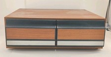Vtg 80s Wood Grain 24 VHS Tape Holder 2 Drawer Storage Organizer 2