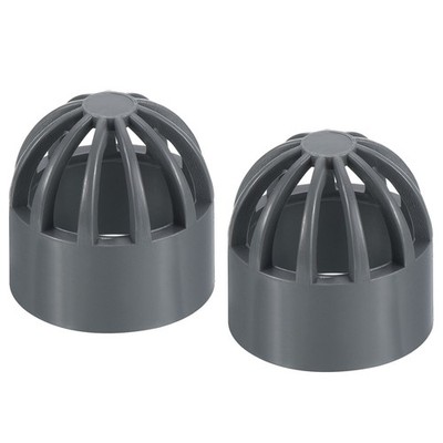 2Pcs 3/4'' Atrium Grate Cover Round Outdoor UPVC Sewer Drain Pipe Fitting Gray