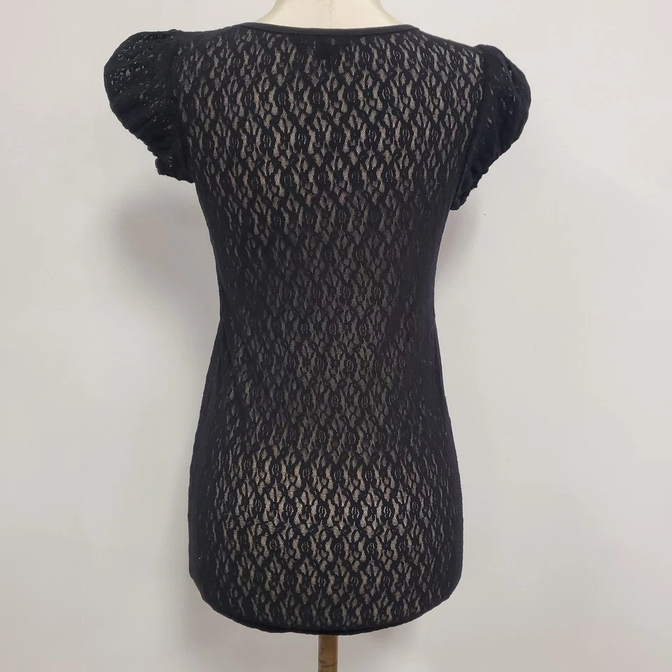 The Limited Womens Y2K Fairy Grunge Lace Top Size XS Black Witchy Whimsical - Image 3 of 4