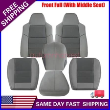 For 2003-2007 Ford F250 F350 Lariat XLT Front Bottom & Top Cloth Seat Cover 6PCS