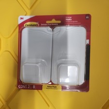 Command XL Wall Hooks 15 lb Heavy Duty Damage-Free Hanging Hook 2 Pack NEW
