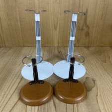 Adjustable Doll Stand Lot Of 4 Metal And Wood Holds 4.5 To 13.5 in Dolls
