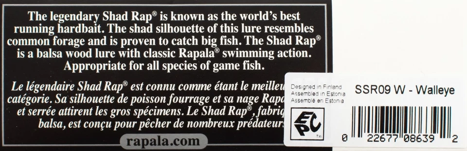 (LOT OF 3) RAPALA SHAD RAP RS CRANKBAIT 3/8OZ SSR09 W WALLEYE CP2426 - Image 2 of 2