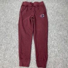 Champion Sweatpants Joggers Mens Medium Maroon Fleece Big C Logo Athletic Pants