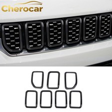 Black Front Grille Grill Insert Cover Trim Decor For Jeep Grand Cherokee 21 Abs