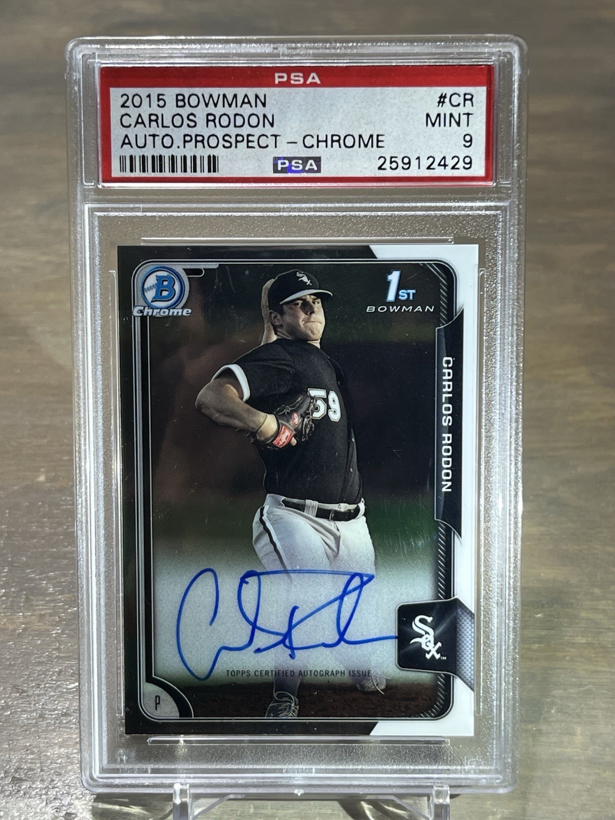2015 Bowman Chrome 1st Carlos Rodon Prospect Autograph On Card PSA 9 #BCAP-CR