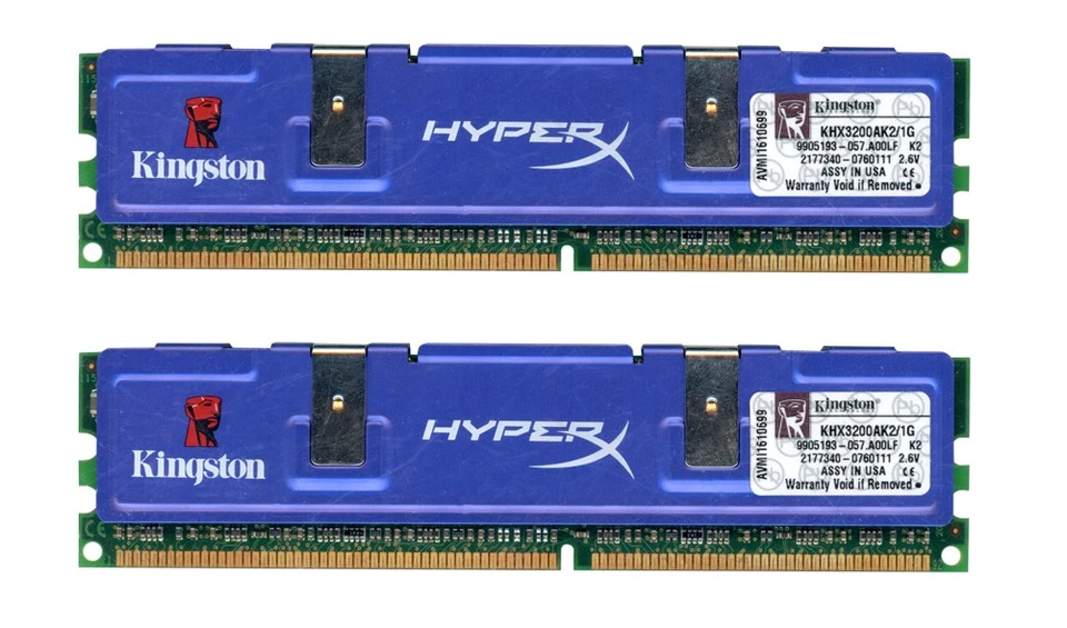 Kingston Memory 1GB KHX3200AK2/1G 2x512MB DDR 400MHz PC-3200 NON-ECC - Image 2 of 2
