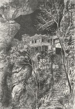 FUCHU FU. Buddhist Monastery Yuen-Fu, Min, S Fuchu  c1885 old antique print